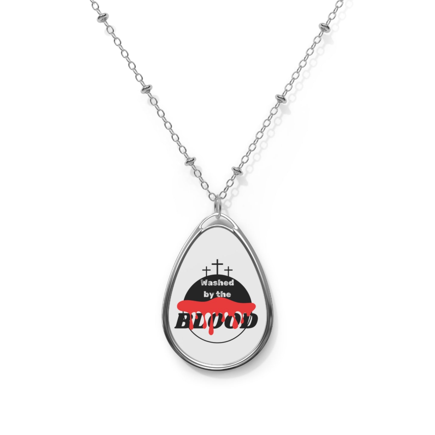 “Washed by the BLOOD” Oval Necklace