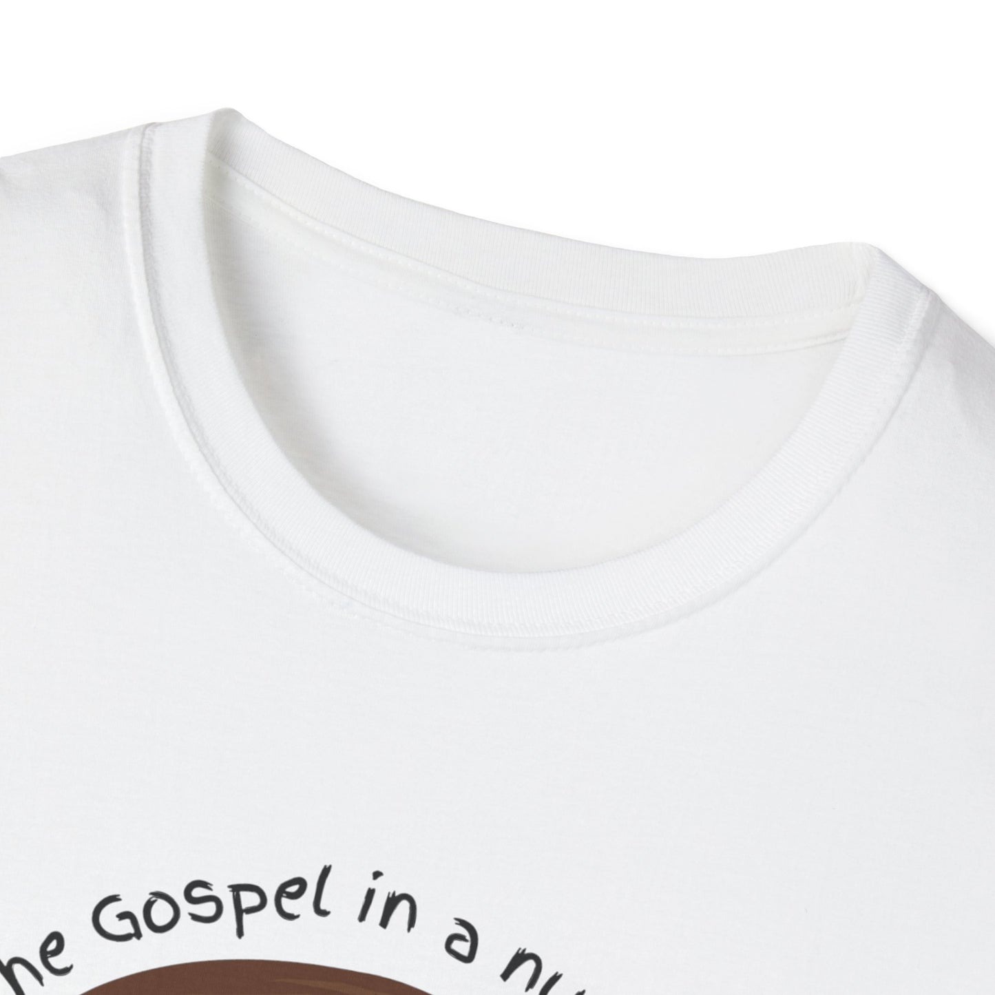 “The Gospel in a nutshell” Unisex Softstyle T-Shirt - The Gospel in a Nutshell, Christian Apparel, Faith-Based Gift, Casual Wear, Spirituality Fashion